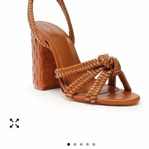 Braided Strappy Block Heel Sandal - Tan